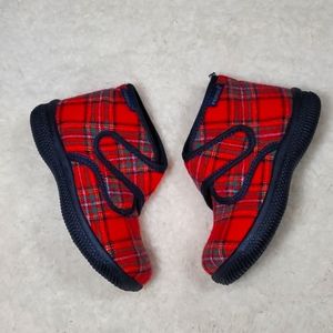 NWOB Primigi Prinz Red/Blue Plaid Booties Size 25